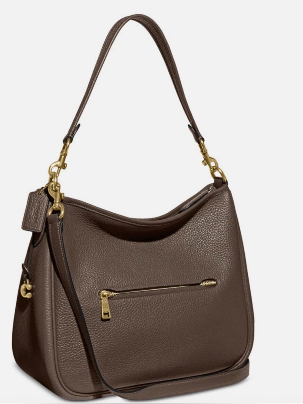 COACH Cary Medium Soft Pebble Leather Cross Shoulder Bag Dark Stone